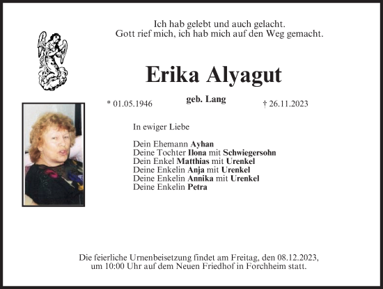 Anzeige von Erika Alyagut von MGO