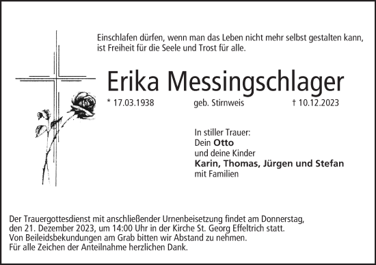 Anzeige von Erika Messingschlager von MGO