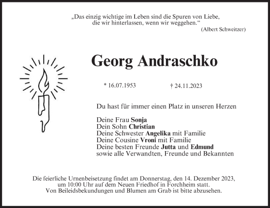 Anzeige von Georg Andraschko von MGO