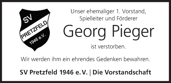 Anzeige von Georg Pieger von MGO