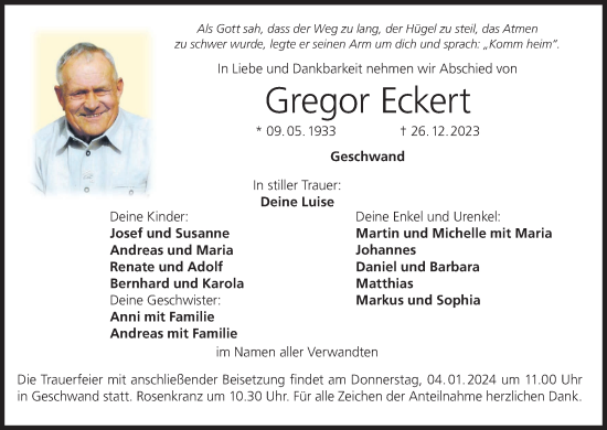 Anzeige von Gregor Eckert von MGO