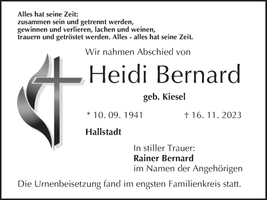 Anzeige von Heidi Bernard von MGO