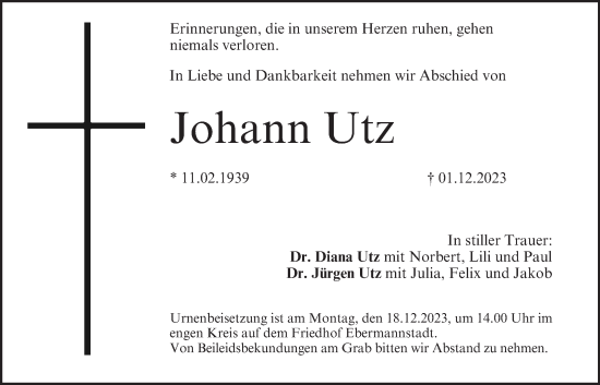 Anzeige von Johann Utz von MGO