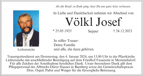 Anzeige von Josef Völkl von MGO