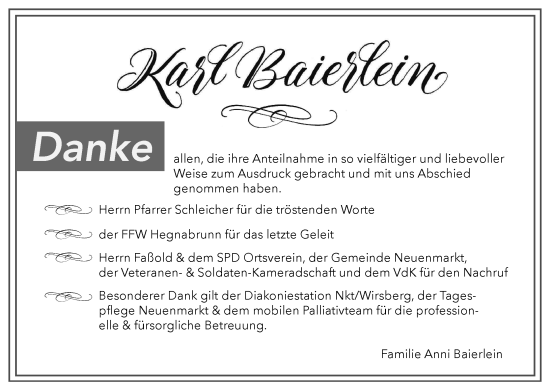 Anzeige von Karl Baierlein von MGO