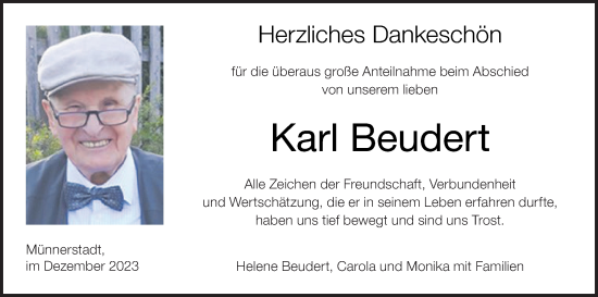 Anzeige von Karl Beudert von MGO
