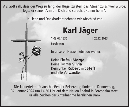 Anzeige von Karl Jäger von MGO