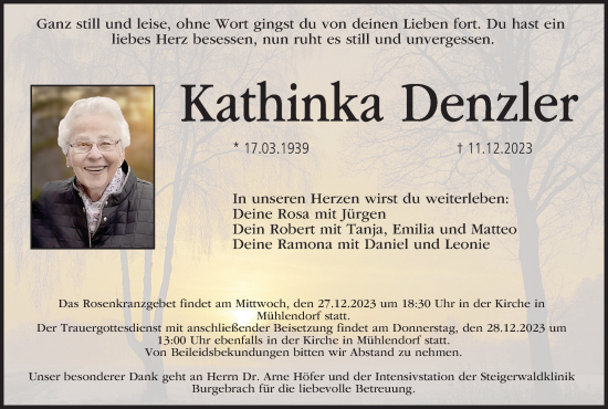 Anzeige von Kathinka Denzler von MGO