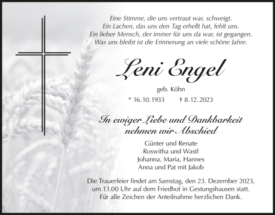 Anzeige von Leni Engel von MGO