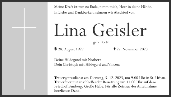Anzeige von Lina Geisler von MGO