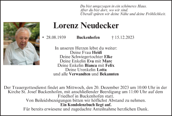 Anzeige von Lorenz Neudecker von MGO