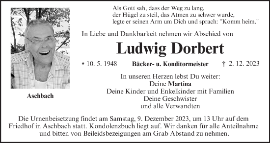 Anzeige von Ludwig Dorbert von MGO