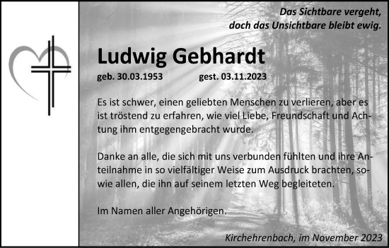 Anzeige von Ludwig Gebhardt von MGO