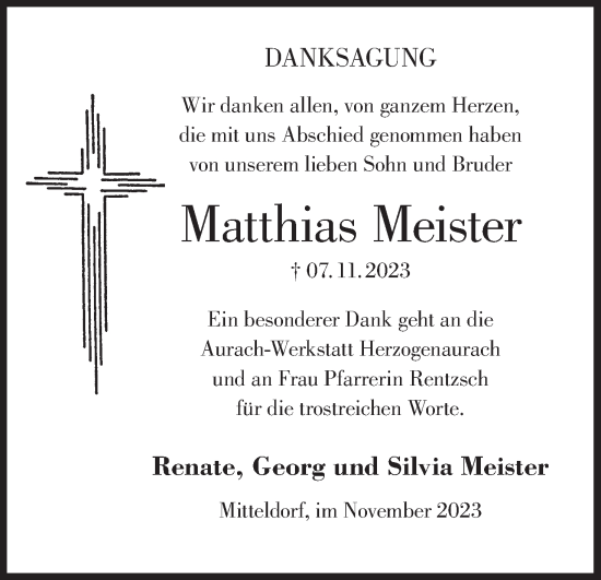 Anzeige von Matthias Meister von MGO