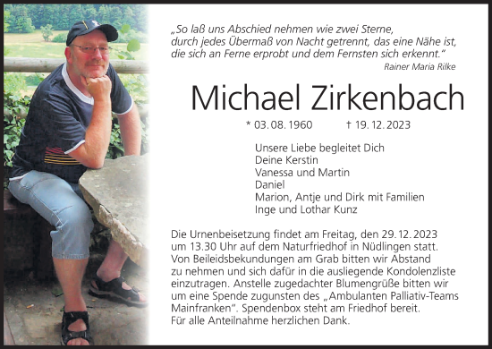 Anzeige von Michael Zirkenbach von MGO