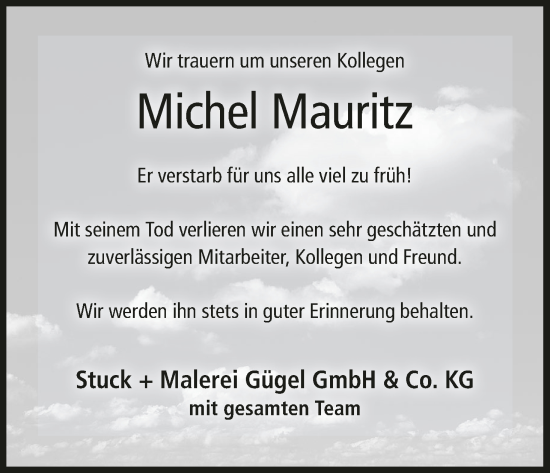 Anzeige von Michel Mauritz von MGO