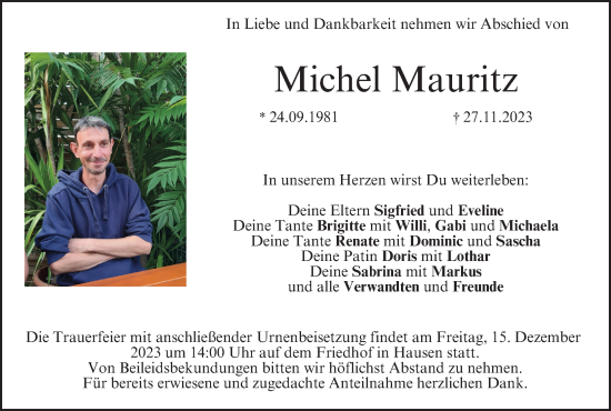 Anzeige von Michel Mauritz von MGO