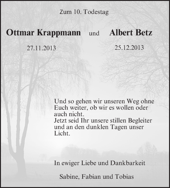 Anzeige von Ottmar Krappmann von MGO