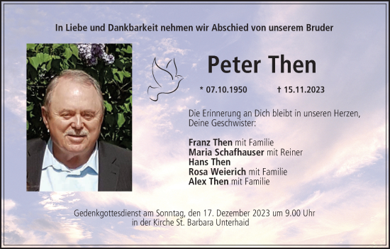 Anzeige von Peter Then von MGO