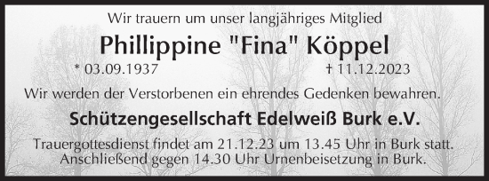 Anzeige von Phillippine Köppel von MGO