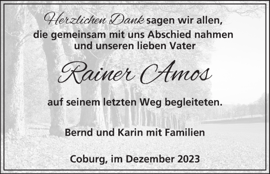 Anzeige von Rainer Amos von MGO