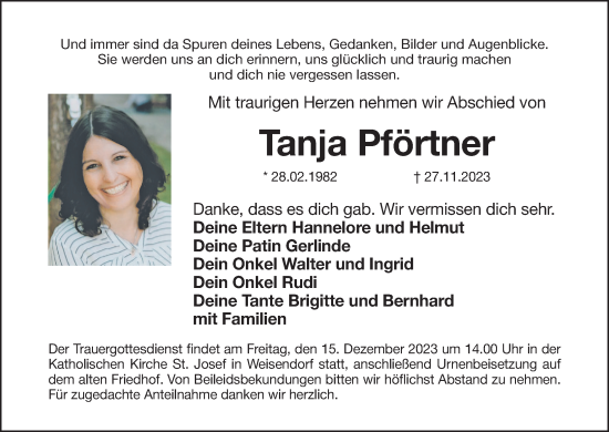 Anzeige von Tanja Pförtner von MGO
