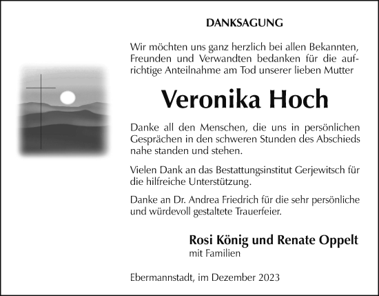 Anzeige von Veronika Hoch von MGO