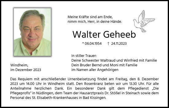 Anzeige von Walter Geheeb von MGO