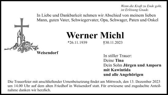 Anzeige von Werner Michl von MGO