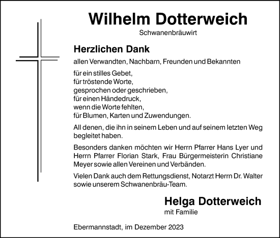Anzeige von Wilhelm Dotterweich von MGO