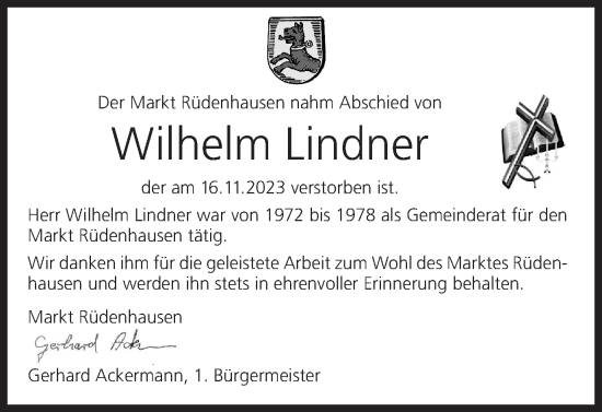 Anzeige von Wilhelm Lindner von MGO