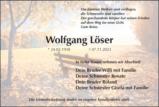 Anzeige von Wolfgang Löser von MGO