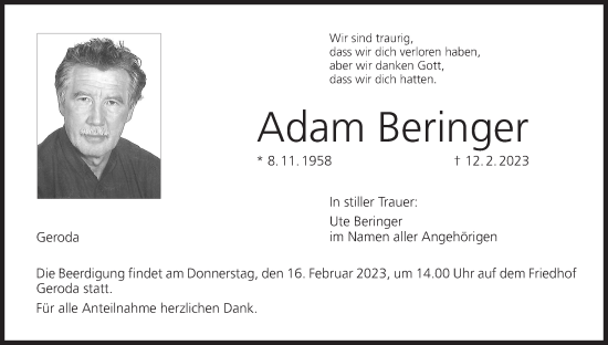 Anzeige von Adam Beringer von MGO