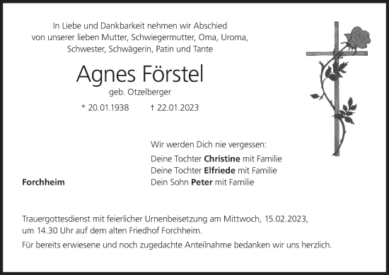 Anzeige von Agnes Förstel von MGO