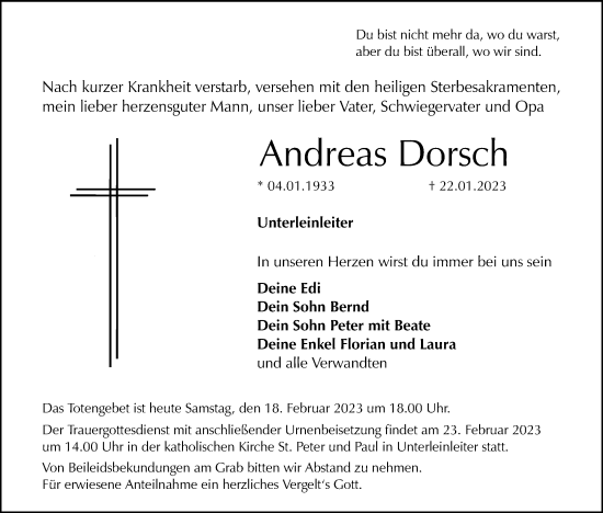 Anzeige von Andreas Dorsch von MGO