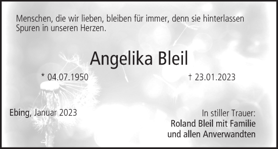 Anzeige von Angelika Bleil von MGO