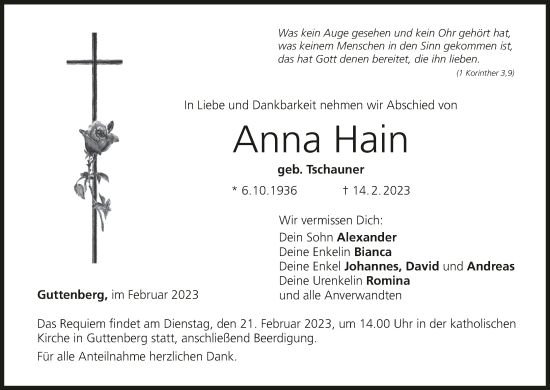Anzeige von Anna Hain von MGO