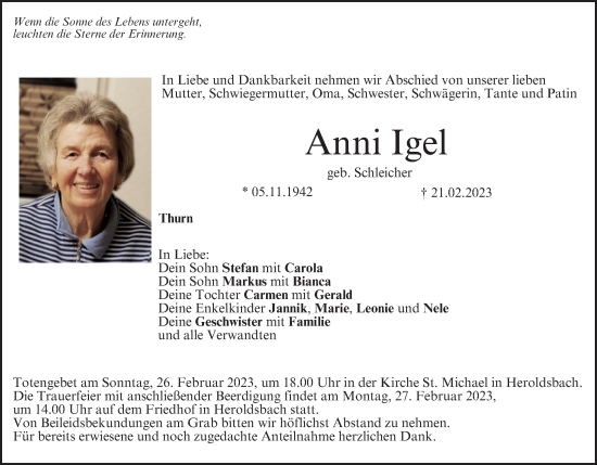 Anzeige von Anni Igel von MGO