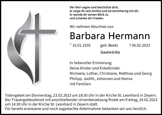 Anzeige von Barbara Hermann von MGO
