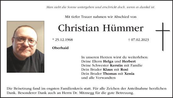 Anzeige von Christian Hümmer von MGO
