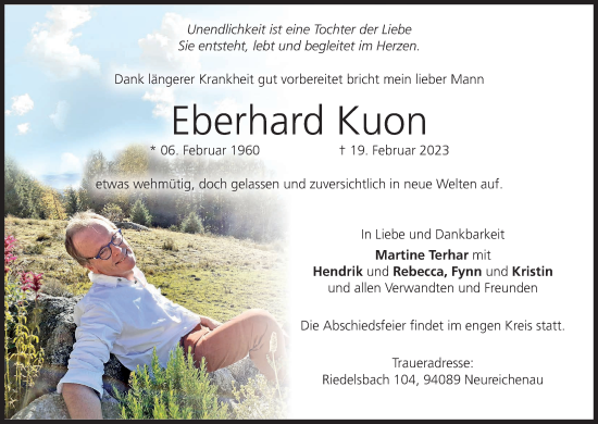 Anzeige von Eberhard Kuon von MGO
