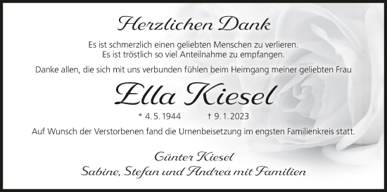Anzeige von Ella Kiesel von MGO