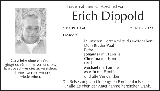 Anzeige von Erich Dippold von MGO