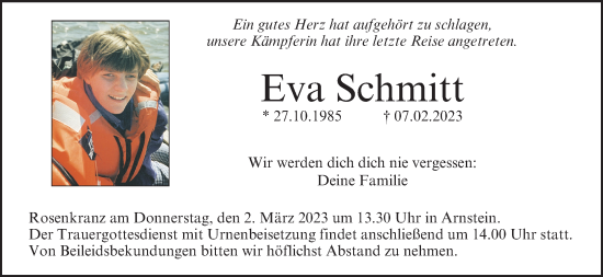 Anzeige von Eva Schmitt von MGO