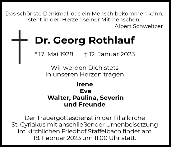 Anzeige von Georg Rothlauf von MGO