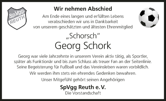 Anzeige von Georg Schork von MGO