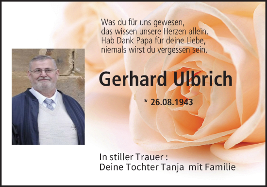 Anzeige von Gerhard Ulbrich von MGO