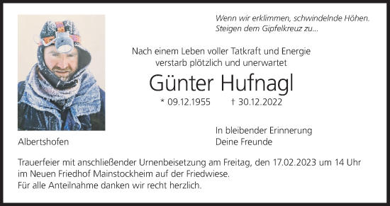 Anzeige von Günter Hufnagl von MGO