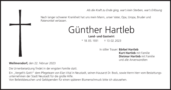 Anzeige von Günther Hartleb von MGO
