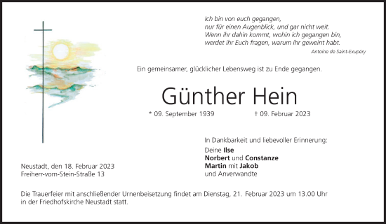 Anzeige von Günther Hein von MGO